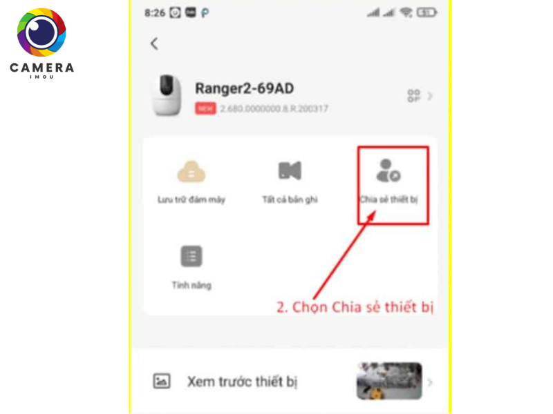 Cách chia sẻ camera Imou
