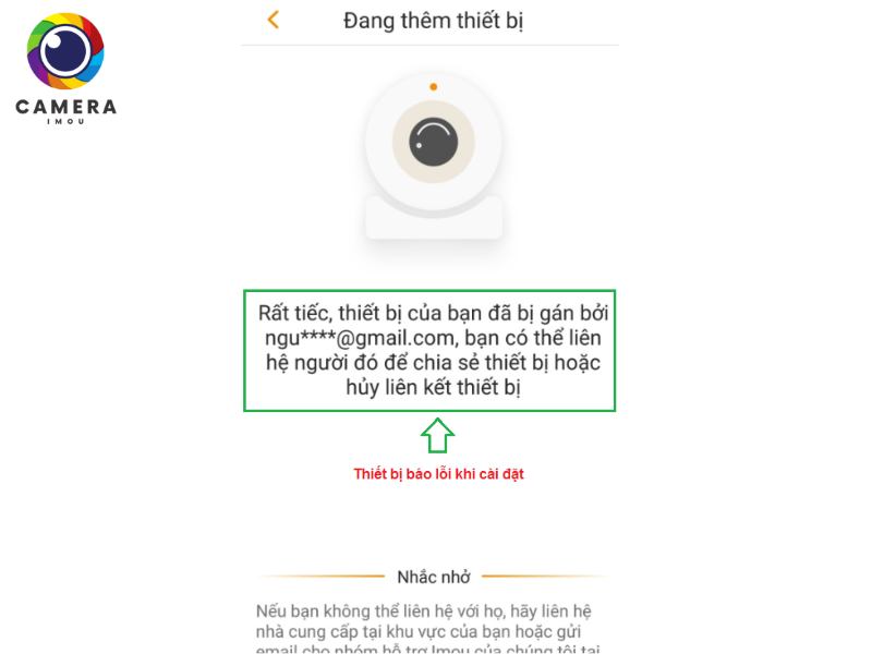 cách xóa tài khoản bị gán vào camera Imou