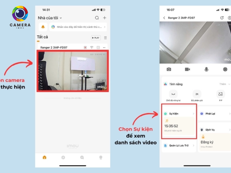 cách xóa video trên camera Imou