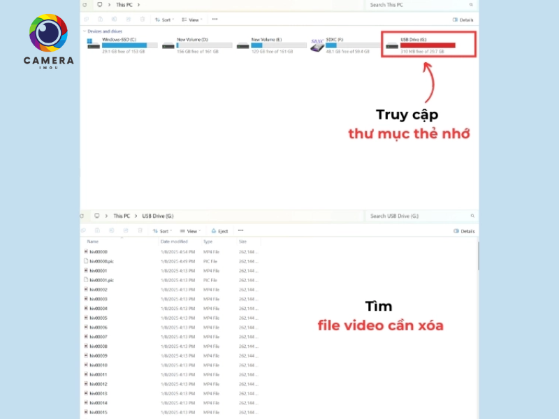 cách xóa video trên camera Imou