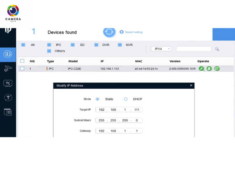set ip tĩnh camera Imou